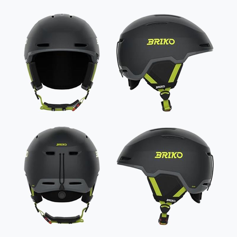 Скиорска каска Briko Aran matt shark grey/light grey/electric lime 10