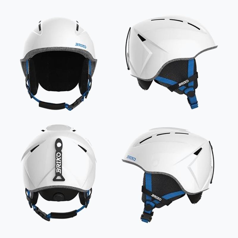 Детска ски каска Briko Makalu Jr shiny white/lochmara blue