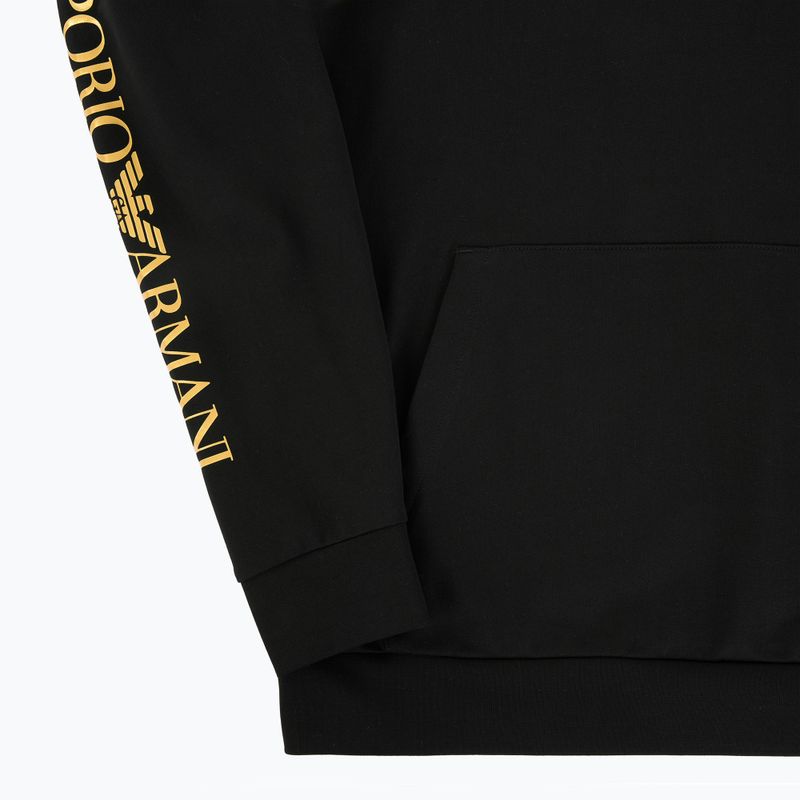 Мъжки суитшърт Emporio Armani EA7 Train Logo Series Extended Logo Hoodie black / gold 3