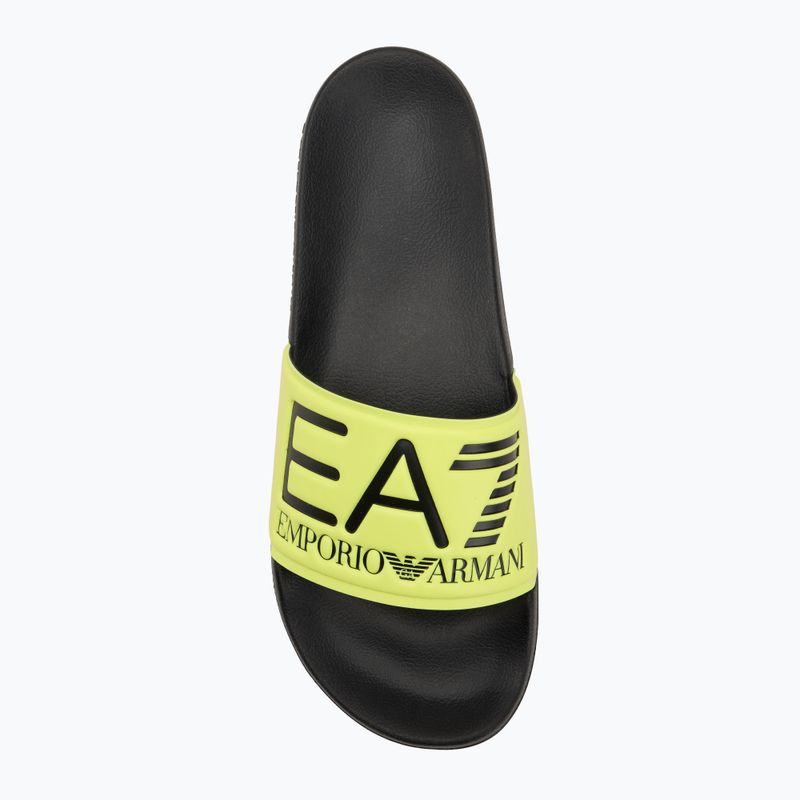 EA7 Emporio Armani Водни спортове Видимост жълто флуоро / черни джапанки 5