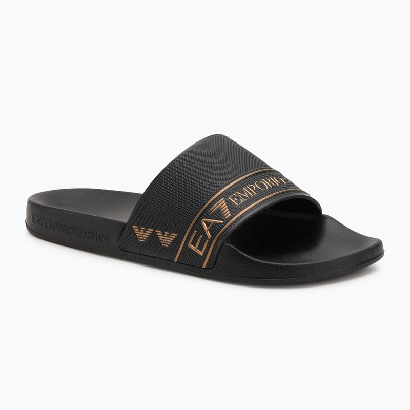 EA7 Emporio ArmaniWater Sports Tape джапанки изцяло черни / златни