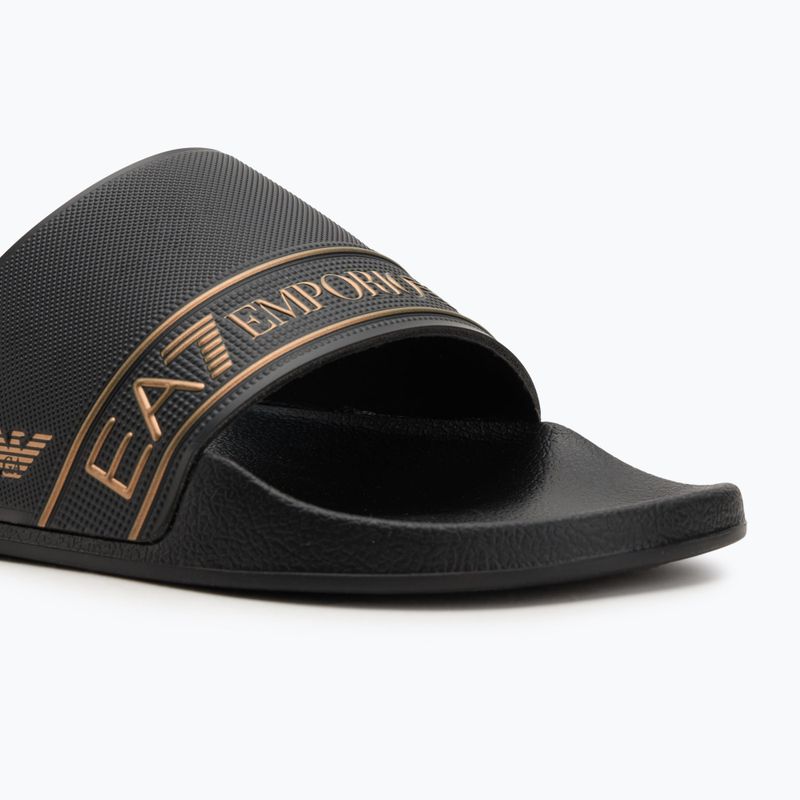 EA7 Emporio ArmaniWater Sports Tape джапанки изцяло черни / златни 7
