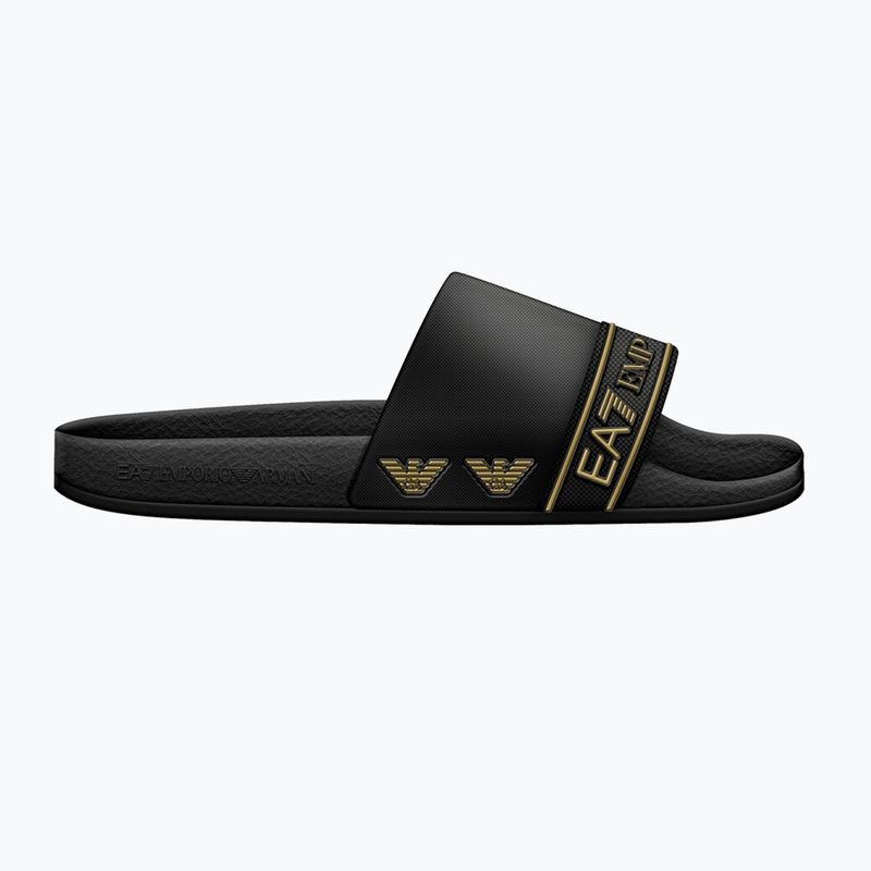 EA7 Emporio ArmaniWater Sports Tape джапанки изцяло черни / златни 8