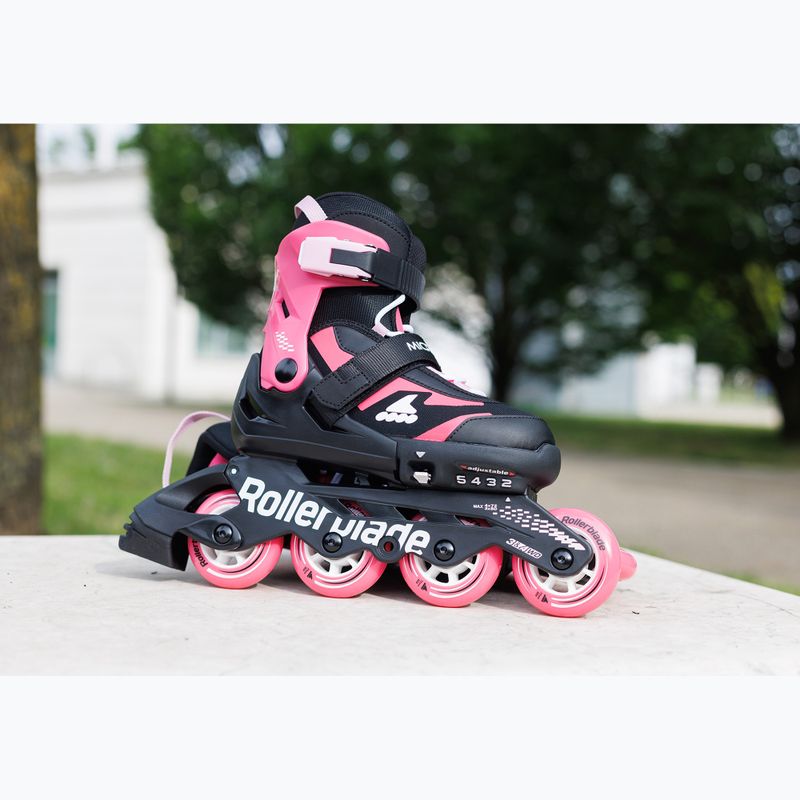 Детски ролери с протектори Rollerblade Microblade Combo Jr black/pink 8