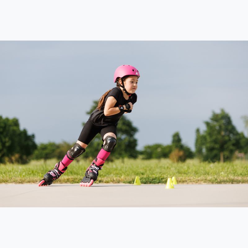 Детски ролери с протектори Rollerblade Microblade Combo Jr black/pink 11