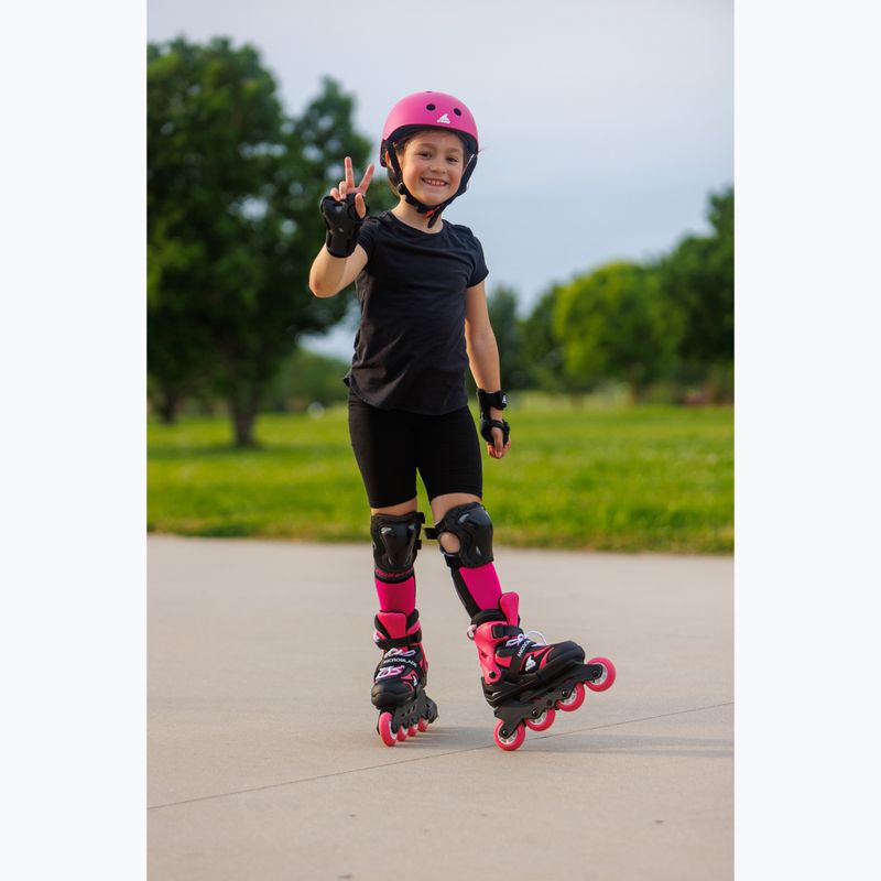 Детски ролери с протектори Rollerblade Microblade Combo Jr black/pink 12