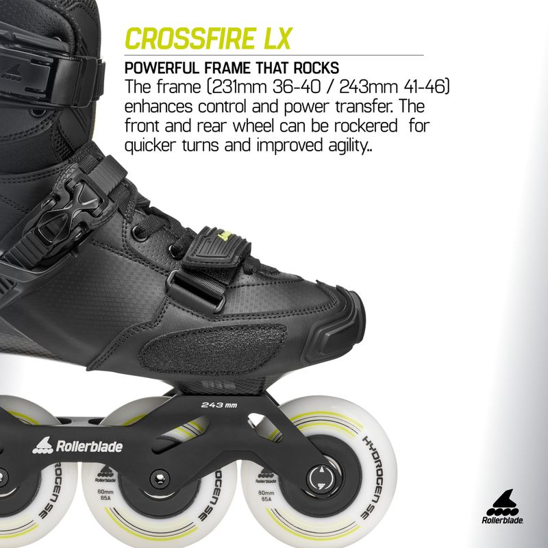 Мъжки ролери Rollerblade Crossfire LX black/lime 9