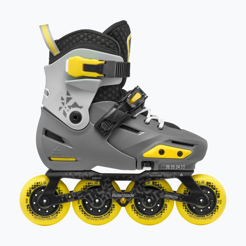 Детски ролкови кънки Rollerblade Apex Jr, въглен/жълт 2