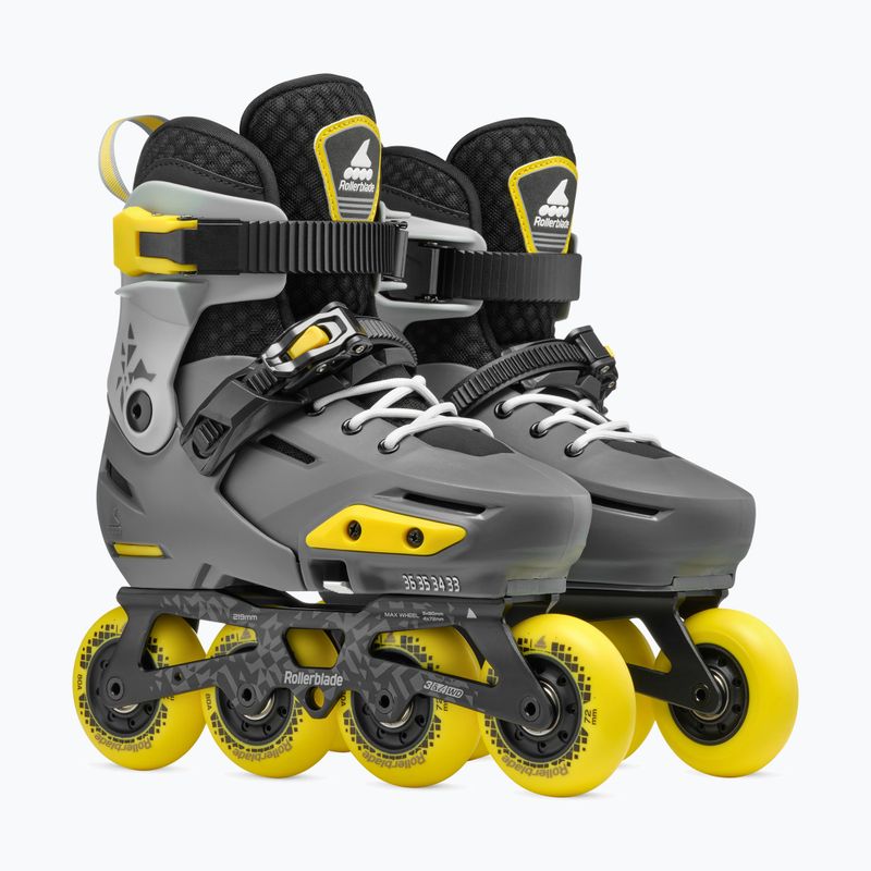 Детски ролкови кънки Rollerblade Apex Jr, въглен/жълт 7