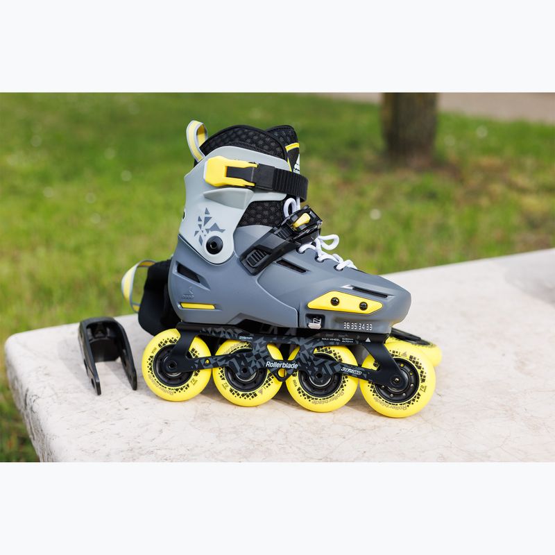 Детски ролкови кънки Rollerblade Apex Jr, въглен/жълт 9