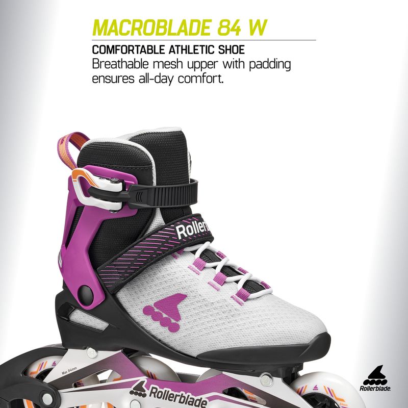 Дамски ролери Rollerblade Macroblade 84 W light grey/violet/orange 8