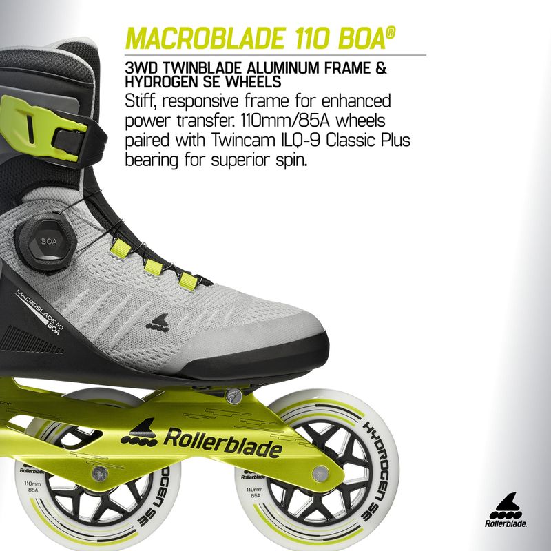 Мъжки ролери Rollerblade Macroblade 110 Boa black/grey/lime 9