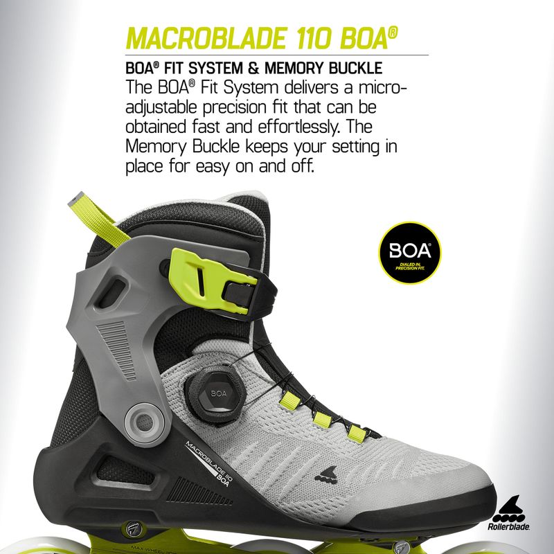 Мъжки ролери Rollerblade Macroblade 110 Boa black/grey/lime 10