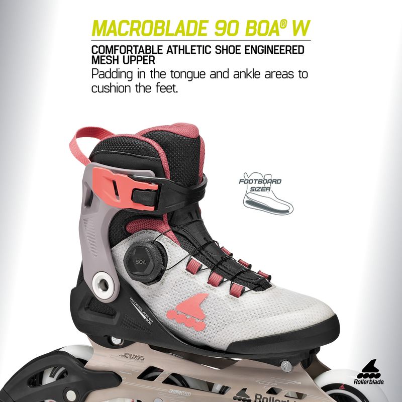 Дамски ролери Rollerblade Macroblade 90 Boa W grey/amethyst rose 8