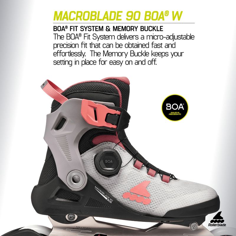 Дамски ролери Rollerblade Macroblade 90 Boa W grey/amethyst rose 10