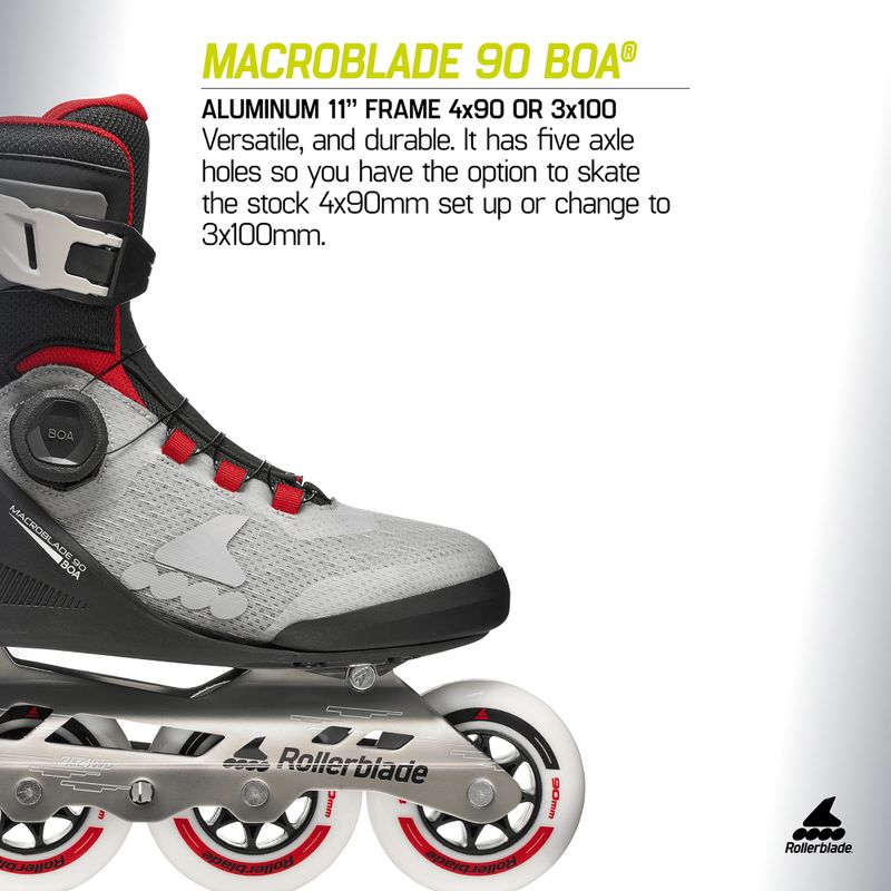 Мъжки ролери Rollerblade Macroblade 90 Boa black/grey/red 9