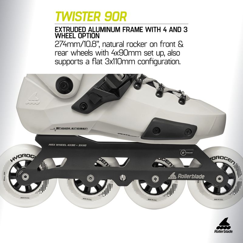 Ролери Rollerblade Twister 90R white smoke/black 9