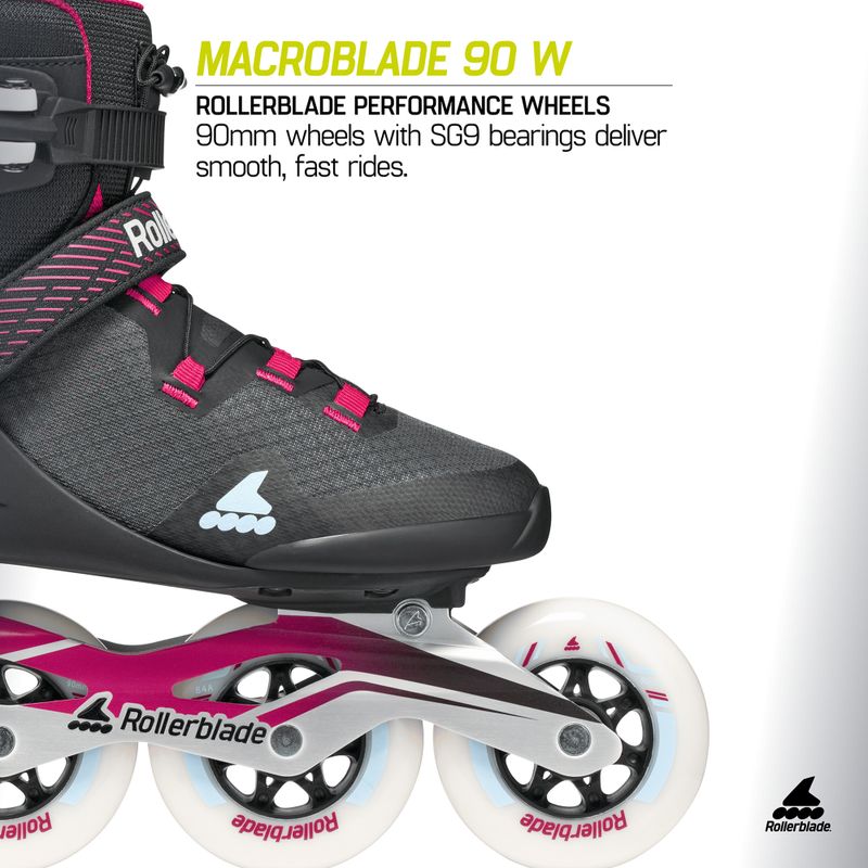 Дамски ролери Rollerblade Macroblade 90 W black/burgundy/ocean green 9