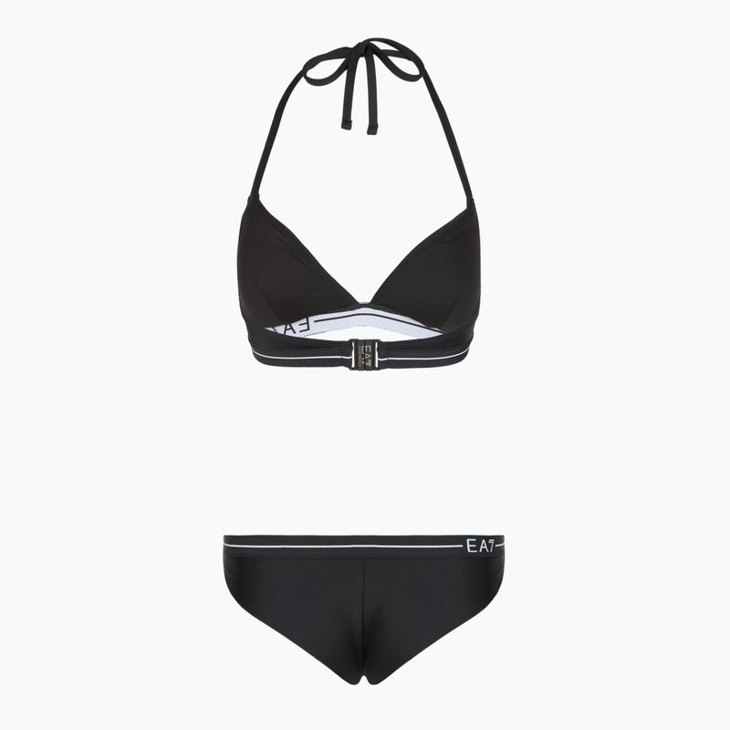 Дамски бански костюм от две части EA7 Emporio Armani Logo Tape Bikini Triangle black 2