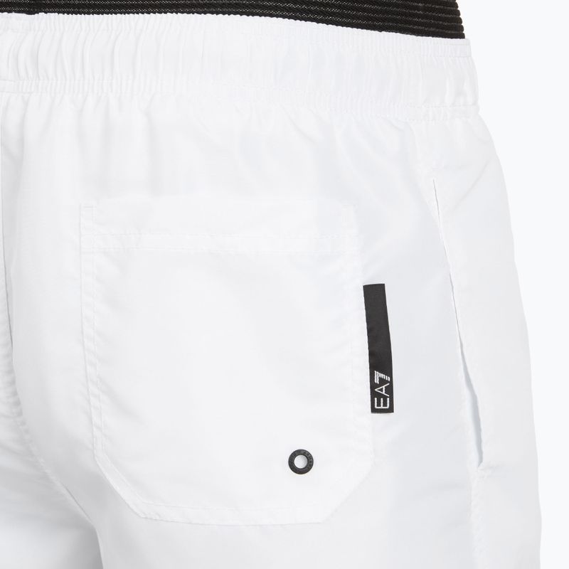 Мъжки EA7 Emporio Armani Logo Tape Boxer Swim Shorts white 4