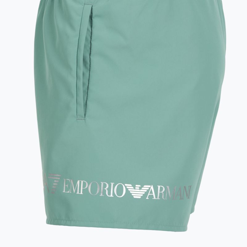 Мъжки бански EA7 Emporio Armani Extended Logo Boxer минерално синьо / сребристо 3