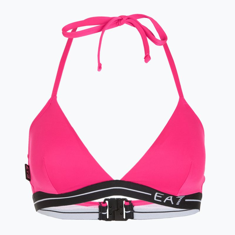 Дамски бански костюм от две части EA7 Emporio Armani Logo Tape Bikini Triangle neon pink 3