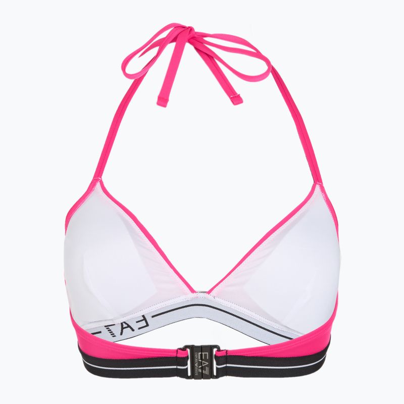 Дамски бански костюм от две части EA7 Emporio Armani Logo Tape Bikini Triangle neon pink 4