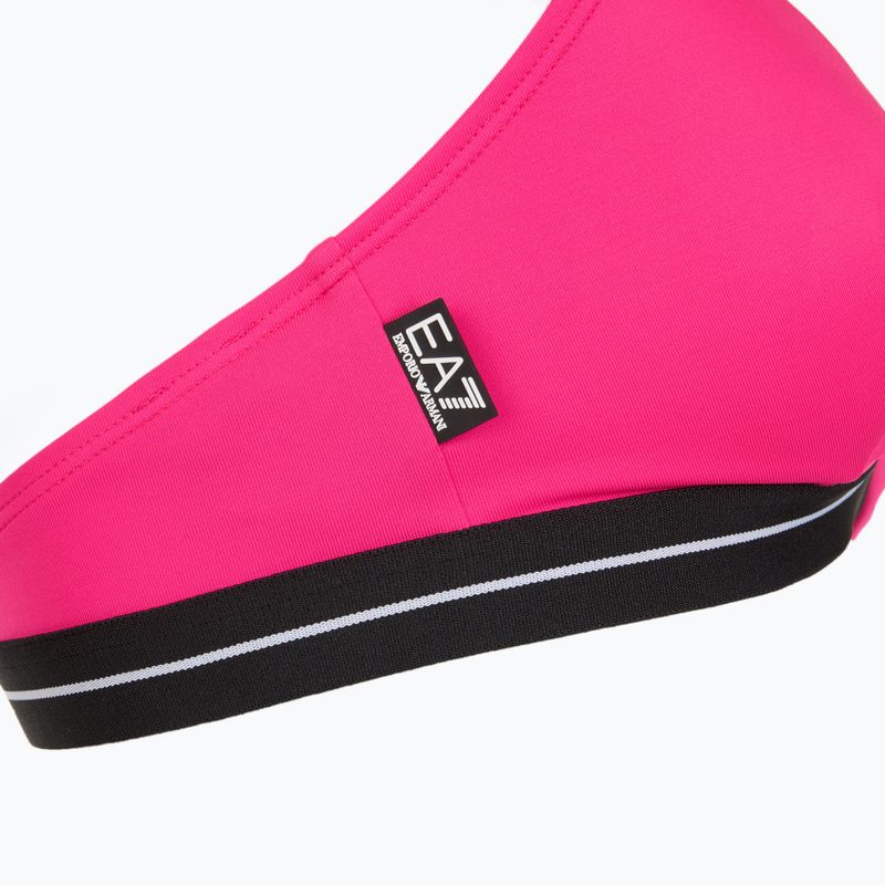Дамски бански костюм от две части EA7 Emporio Armani Logo Tape Bikini Triangle neon pink 5
