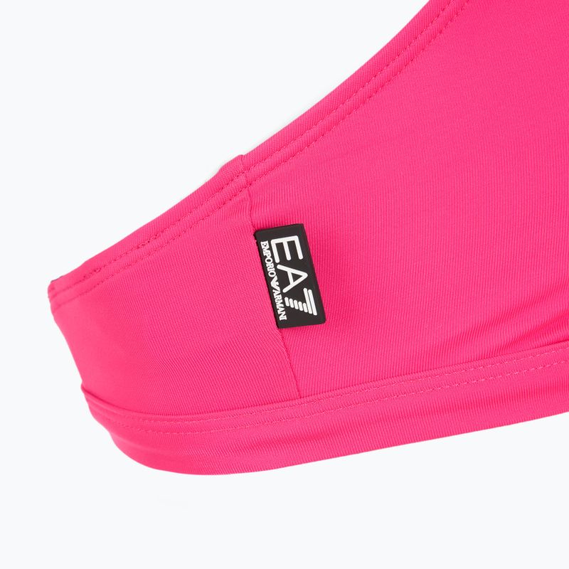 Дамски бански костюм от две части EA7 Emporio Armani Logo Tape Bikini Top neon pink 5