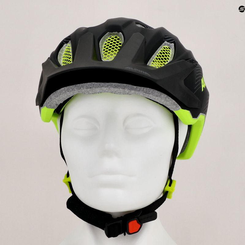 Детска велосипедна каска Alpina Carapax black neon/yellow 9