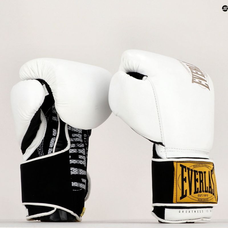 EVERLAST 1910 Класически боксови ръкавици бели EV1910 7