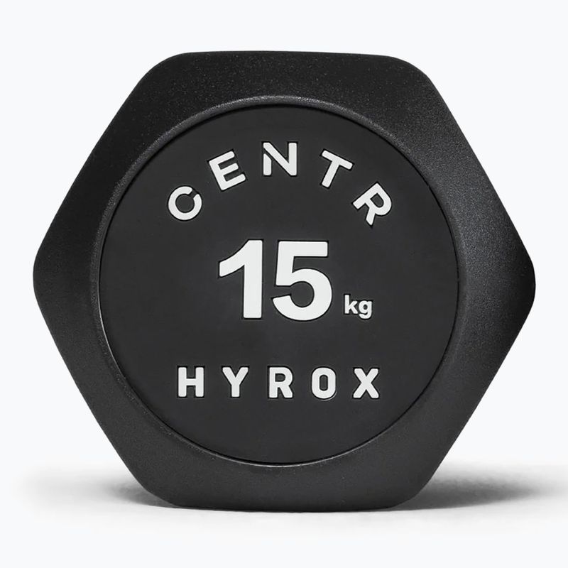 Дъмбел/Гира Centr Urethane Dumbbell Centr x Hyrox 15 kg black 3