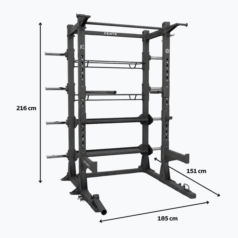 Тренировъчна клетка Centr Perform Series Half Rack Complete Package Centr x Hyrox black 9