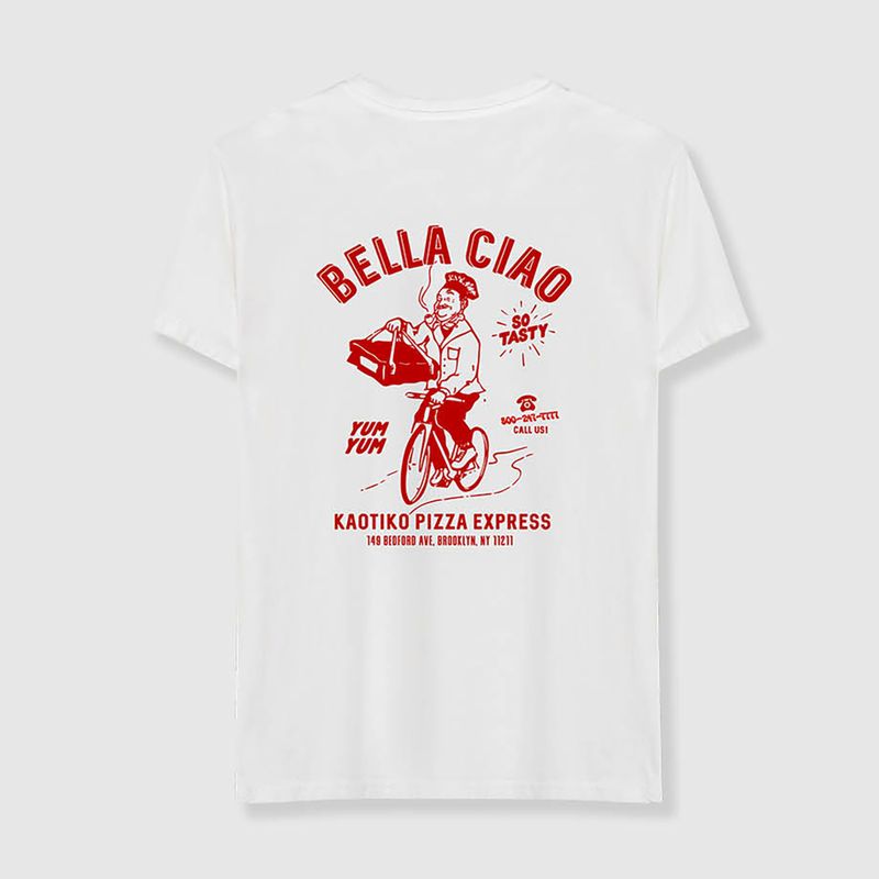 Мъжка тениска Kaotiko Washed Bella Ciao white 2