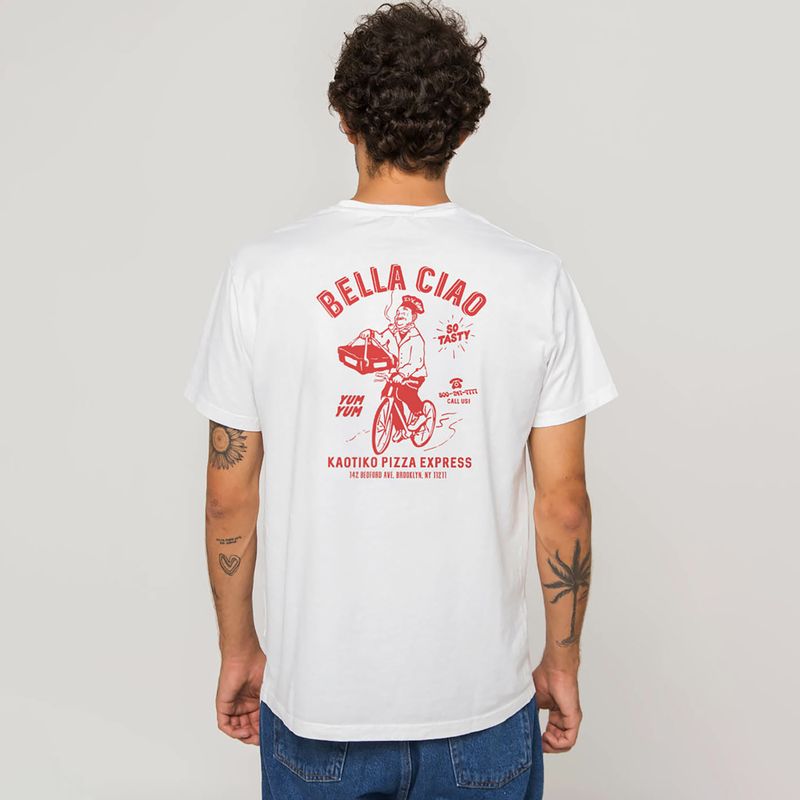 Мъжка тениска Kaotiko Washed Bella Ciao white 4