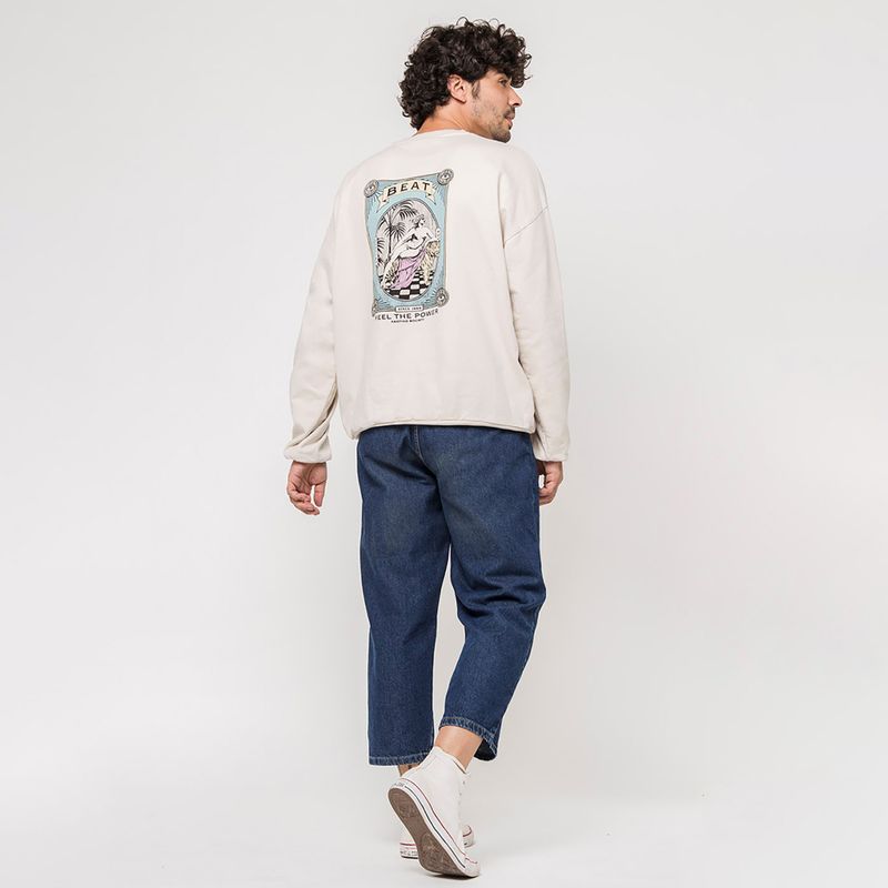 Мъжки суитшърт Kaotiko Washed Feel the Power ivory 2