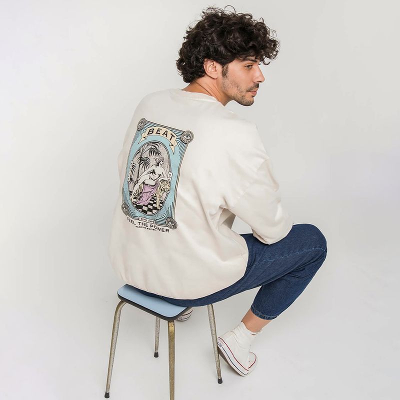 Мъжки суитшърт Kaotiko Washed Feel the Power ivory 4