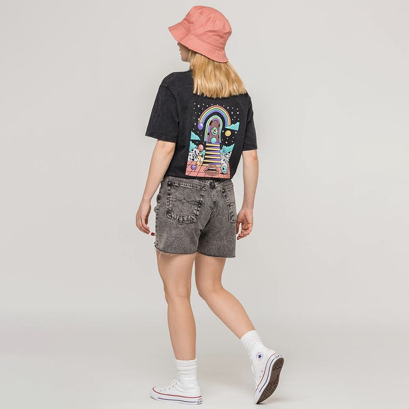 Дамска тениска Kaotiko Washed 80'S black 2