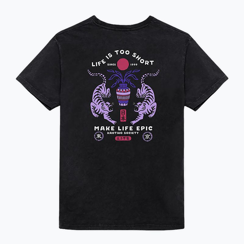 Мъжка тениска Kaotiko Washed Make Life Epic black 2