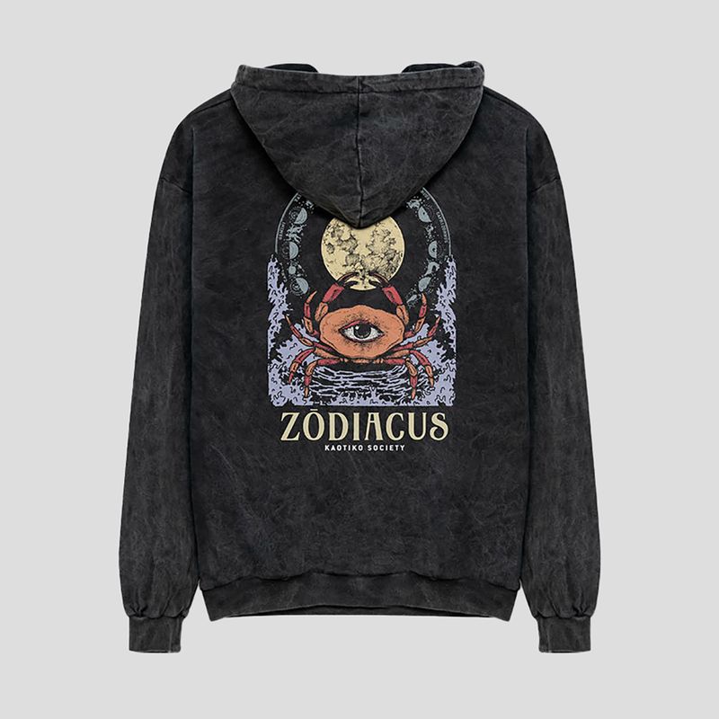 Мъжки суитшърт Kaotiko Washed Zodiacus black 4