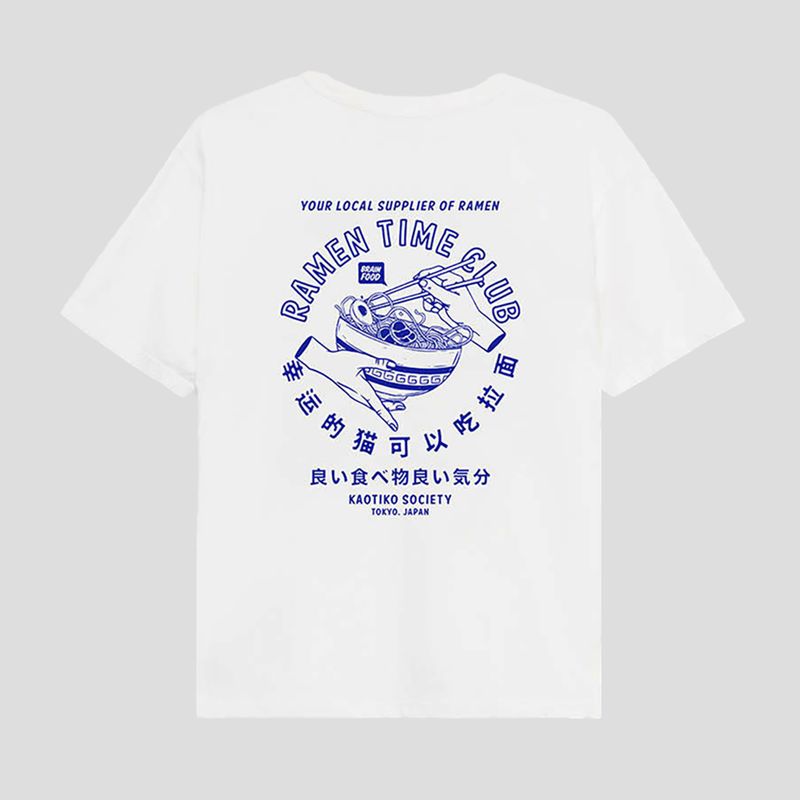 Мъжка тениска Kaotiko Washed Suara Ramen white / blue 2