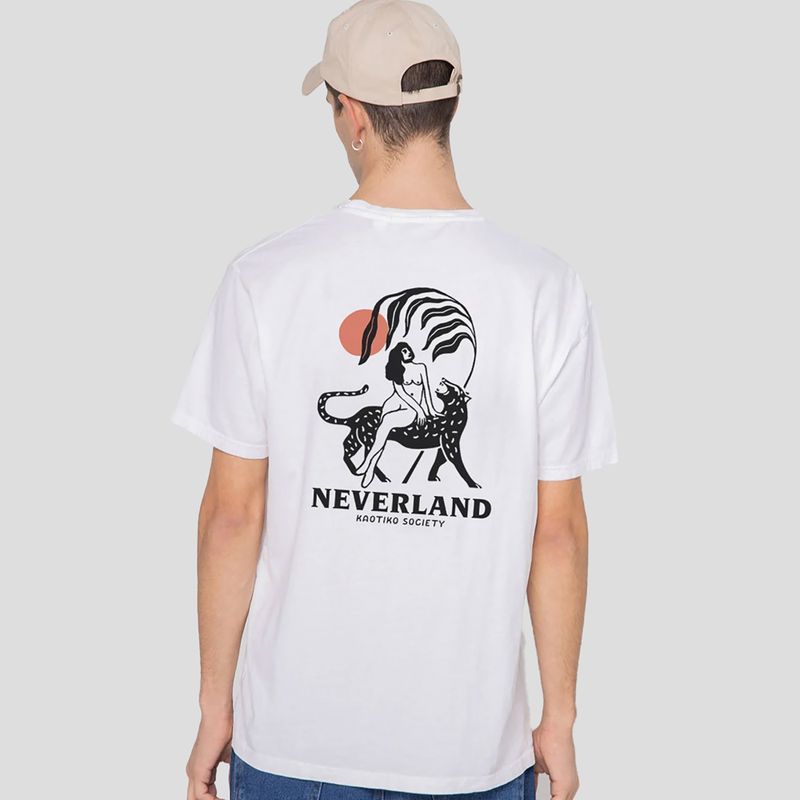 Мъжка тениска Kaotiko Washed Neverland white 2