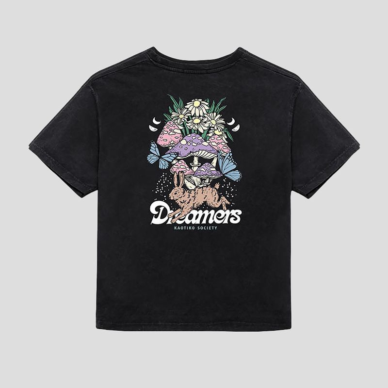 Дамска тениска Kaotiko Washed Dreamers black 2