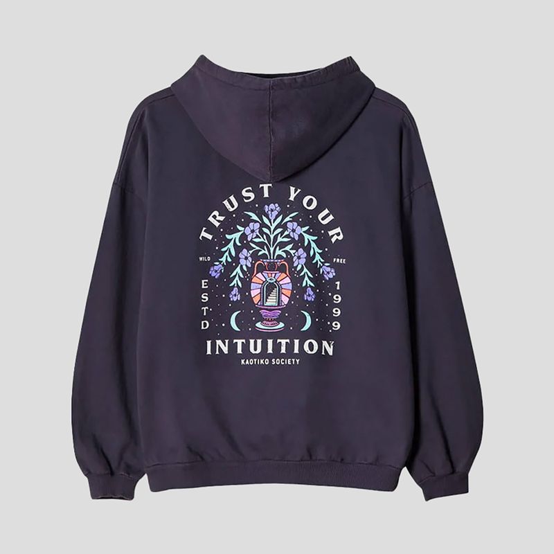 Мъжки суитшърт Kaotiko Washed Trust Your Intuition dark lilac 2