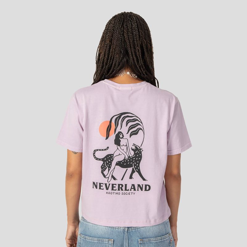 Дамска тениска Kaotiko Washed Neverland malva 2