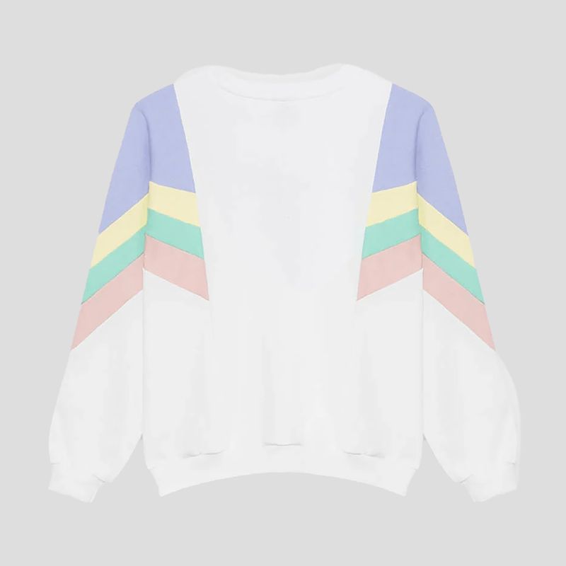 Дамски суитшърт Kaotiko Ginger blanco / grape / amarillo 4