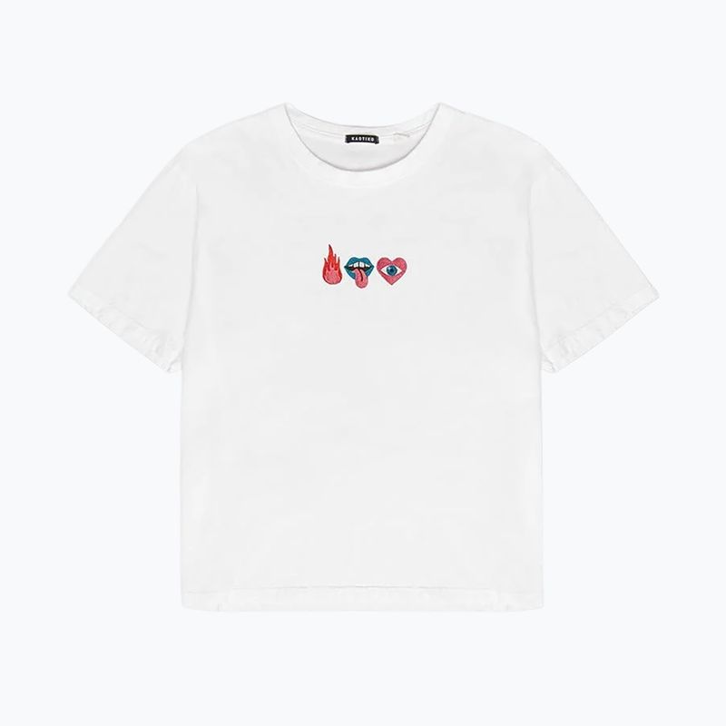 Дамска тениска Kaotiko Washed Mouth white 3