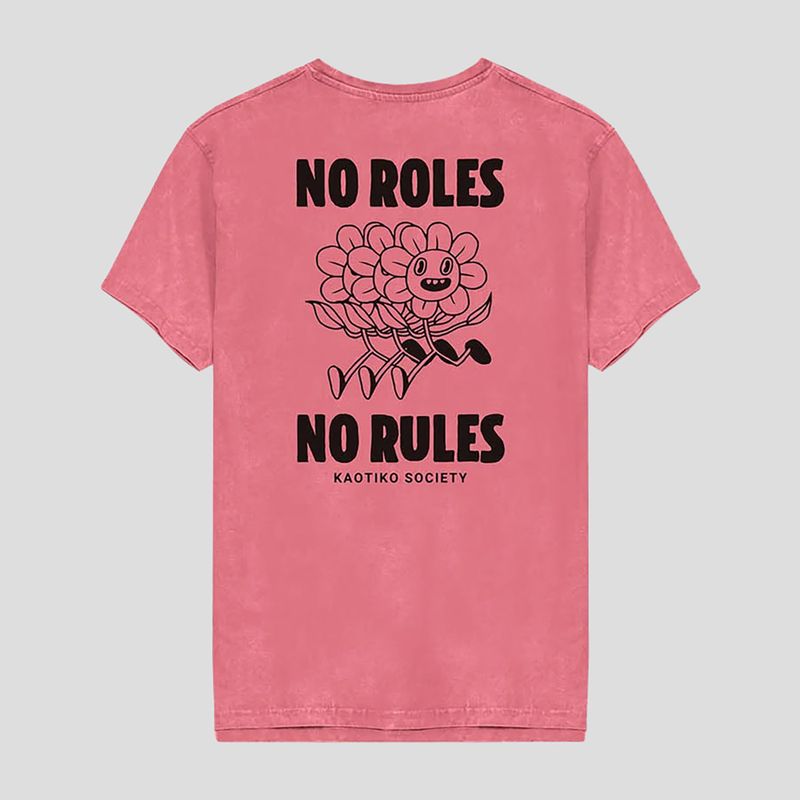 Мъжка тениска Kaotiko Washed No Roles Flower pink flamingo 2