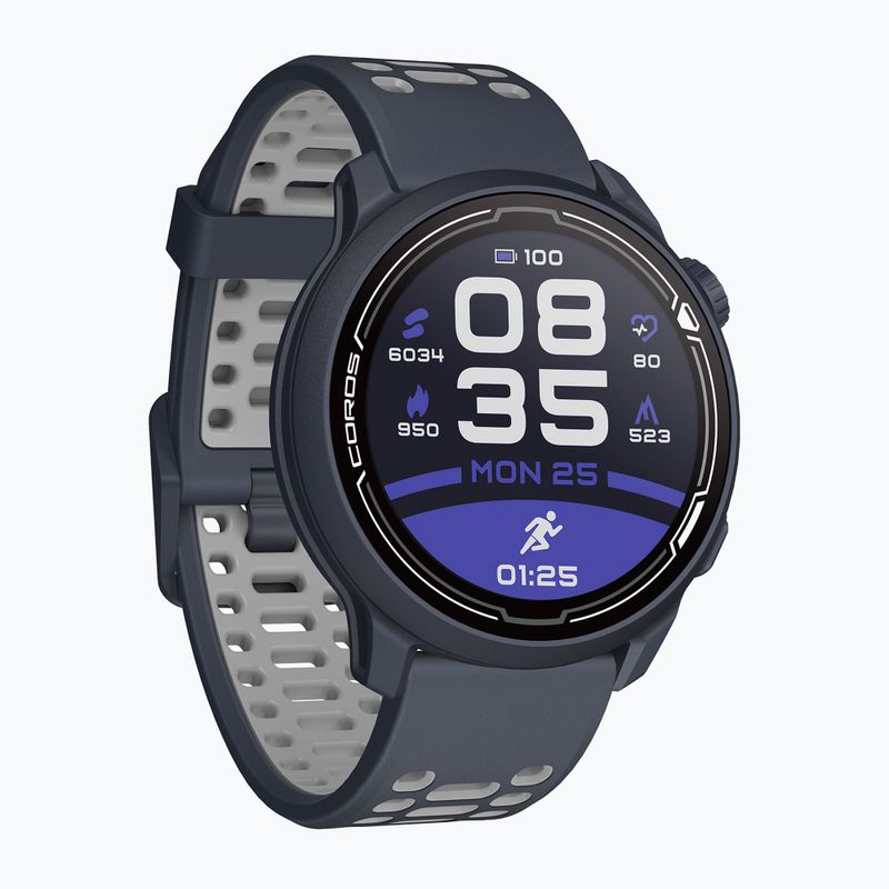 COROS PACE 2 Premium GPS Силиконова лента черна WPACE2-NVY 3
