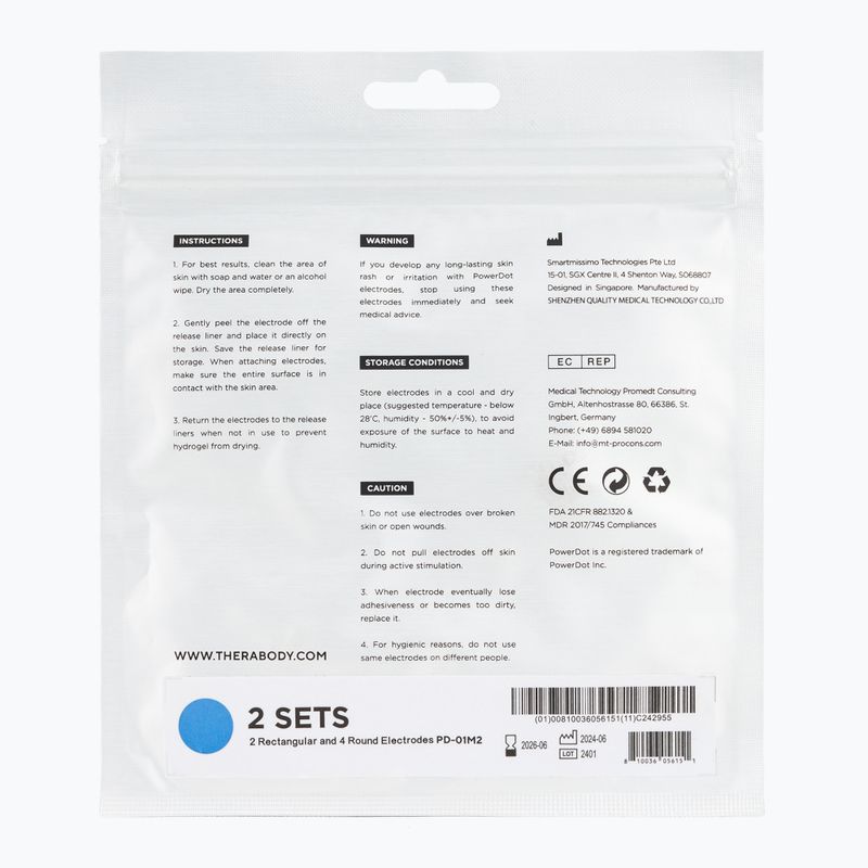 Покрития Therabody PowerDot Elektrody 2.0 Pad 6 szt. blue 2